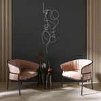 DEKADRON Metal Duvar Dekoru, Aşk Çizgisi, Ev Dekorasyonu, Duvar Tabelası, Metal Duvar Sanatı, İç Dekorasyon, İç Mekan Dış Mekan Asmaları, Minimalist Sanat, Gümüş (35x100cm)