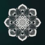 DEKADRON Metal Duvar Dekoru, Beyaz Renk, Metal Mandala Duvar Sanatı, Bohem Sanatı, İç Dekorasyon, Metal Tabela, Yoga Dekorasyonu (24" G x 24" Y / 60x60cm)