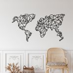DEKADRON Metal Duvar Dekoru, Dünya Haritası 2 Parça, Ev Oturma Odası Dekoru, Duvar Tabelası, Metal Duvar Sanatı, İç Dekorasyon, İç Mekan Dış Mekan Askıları (120x63cm)
