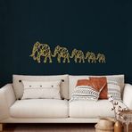 DEKADRON Metal Duvar Dekoru, Geometrik Fil Ailesi, Ev Oturma Odası Dekoru, Duvar Tabelası, Metal Duvar Sanatı, İç Dekorasyon, İç Mekan Dış Mekan Asma, Altın (*47" G x 13" Y / 119x33 cm)