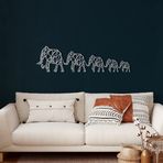 DEKADRON Metal Duvar Dekoru, Geometrik Fil Ailesi, Ev Oturma Odası Dekoru, Duvar Tabelası, Metal Duvar Sanatı, İç Dekorasyon, İç Mekan Dış Mekan Asma, Gümüş (*40" G x 11" Y / 101x28 cm)