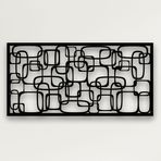 DEKADRON Metal Duvar Dekoru, Geometrik Tasarım 2, Ev Dekorasyonu, Duvar Tabelası, Metal Duvar Sanatı, İç Dekorasyon, İç Mekan Dış Mekan Askıları, Minimalist Sanat (*99 cm G x 50 cm Y / 100x50cm)