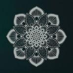 DEKADRON Metal Duvar Dekoru, Gümüş Renk, Metal Mandala Duvar Sanatı, Bohem Sanatı, İç Dekorasyon, Metal Tabela, Yoga Dekorasyonu (24" G x 24" Y / 60x60cm)