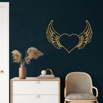 DEKADRON Metal Duvar Dekoru, Melek Kanatları Özel Metal Duvar Tabelası, Ev Oturma Odası Dekoru, Metal Duvar Sanatı, İç Dekorasyon, İç Mekan Dış Mekan Askıları, Altın (24'' G X 12'' Y (61x31cm))