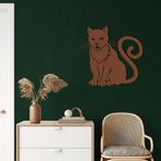 DEKADRON Metal Duvar Dekoru, Metal Kedi Dekoru, Ev Oturma Odası Dekoru, Duvar Tabelası, Metal Duvar Sanatı, İç Dekorasyon, İç Mekan Dış Mekan Asma, Bronz (*36" G x 34" Y / 91x86 cm)