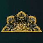 DEKADRON Metal Duvar Dekoru, Metal Mandala Duvar Sanatı, Bohem Sanatı, İç Dekorasyon, Metal Tabela, Mandala Asılı, Yoga Dekorasyonu, Altın (39 inç G x 20 inç Y / 100x52 cm)