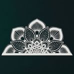 DEKADRON Metal Duvar Dekoru, Metal Mandala Duvar Sanatı, Bohem Sanatı, İç Dekorasyon, Metal Tabela, Mandala Asılı, Yoga Dekorasyonu, Beyaz (*24" G x 12" Y / 60x31cm)