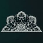DEKADRON Metal Duvar Dekoru, Metal Mandala Duvar Sanatı, Bohem Sanatı, İç Dekorasyon, Metal Tabela, Mandala Asılı, Yoga Dekorasyonu, Gümüş (46" G x 24" Y / 118x60cm)