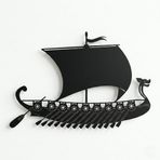 DEKADRON Metal Duvar Dekoru, Metal Viking Gemi Dekoru, İskandinav Sembolleri Vintage Gemi Sanatı, Ev Dekorasyonu, Metal Gemi Tabelası, Duvar Askıları (47" G x 33" Y / 118x82cm)