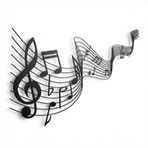 DEKADRON Metal Duvar Dekoru, Müzik Saati, Müzik Notaları Duvar Sanatı, Müzik Dekoru, Müziksever Hediyesi, Ev Oturma Odası Dekorasyonu, Duvar Askıları (30" G x 19" Y / 75x48cm)