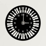 DEKADRON Metal Duvar Saati, Müzik Saati, Metal Duvar Sanatı, Metal Duvar Dekoru, Müzik Duvar Sanatı, Piyano Sanatı, Müzik Hediyesi, Müzisyen Piyanist İşareti (50,8 cm G x 50,8 cm Y)