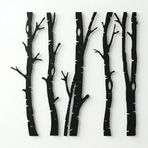 DEKADRON Metal Duvar Sanatı, 5 Ağaç Tabelası, Metal Ağaç Dekoru, Duvara Asma, Ev Oturma Odası Dekorasyonu (150x150cm)