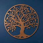 DEKADRON Metal Duvar Sanatı - Bronz Hayat Ağacı - Metal Aile Ağacı - Metal Duvar Silueti, Metal Duvar Dekoru, Ev Ofis Dekorasyonu Yatak Odası Oturma Odası Dekoru (34" G x 35" Y / 88x90 cm)