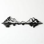 DEKADRON Metal Duvar Sanatı, Dağ Manzarası Duvar Sanatı, Metal Dağ Dekoru, Doğa Duvar Asma, Ev Oturma Odası Duvar Sanatı (30" G x 8" Y /75x20cm)