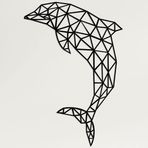 DEKADRON Metal Duvar Sanatı Dekoru - Geometrik Yunus - 3D Duvar Silueti Metal Duvar Dekoru Ev Ofis Dekorasyonu Yatak Odası Oturma Odası Dekor Heykel (21" G x 29" Y/53x75cm)