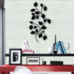 DEKADRON Metal Duvar Sanatı Dekoru - Yapraklı Dal - 3D Duvar Silueti Metal Duvar Dekoru Ev Ofis Dekorasyonu Yatak Odası Oturma Odası Dekor Heykel (13" G x 24" Y/33x61cm)