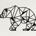 DEKADRON Metal Duvar Sanatı - Geometrik Ayı -3D Duvar Silueti Metal Duvar Dekoru Ev Ofis Dekorasyonu Yatak Odası Oturma Odası Dekor Heykel (*18" G x 12" Y/46x31cm)