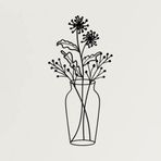 DEKADRON Metal Duvar Sanatı Geometrik Çiçek, Metal Duvar Dekoru, Ev Ofis Oturma Odası Giriş Yolu Dekorasyonu, Doğa Çiçekli Tabela, Vazo Duvar Askıları (14" G x 30" Y / 37x75cm)