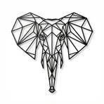 DEKADRON Metal Duvar Sanatı - Geometrik Fil Kafası -3D Duvar Silueti Metal Duvar Dekoru Ev Ofis Dekorasyonu Yatak Odası Oturma Odası Dekor Heykel (23" G x 24" Y/58x61cm)