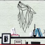 DEKADRON Metal Duvar Sanatı - Geometrik Kurt - 3D Duvar Silueti Metal Duvar Dekoru Ev Ofis Dekorasyonu Yatak Odası Oturma Odası Dekor Heykel (14" G x 24" Y/36x61cm)