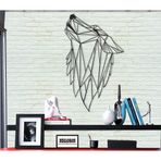 DEKADRON Metal Duvar Sanatı - Geometrik Kurt - 3D Duvar Silueti Metal Duvar Dekoru Ev Ofis Dekorasyonu Yatak Odası Oturma Odası Dekor Heykel (17" G x 29" Y/46x74cm)