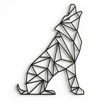 DEKADRON Metal Duvar Sanatı, Geometrik Kurt, Metal Duvar Dekoru, Ev Dekorasyonu, Metal Heykel, Kurt Dekoru, Metal Tabela (17" G x 24" Y/44x60cm)