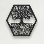 DEKADRON Metal Duvar Sanatı, Hayat Ağacı Duvar Sanatı, Metal Aile Ağacı Tabelası, Metal Duvar Dekoru, İç Dekorasyon, Aile Dekoru, Ağaç Duvar Sanatı (35 inç G x 36 Y / 88 x 90 cm)