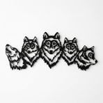 DEKADRON Metal Duvar Sanatı - Kurt Paketi - 3D Duvar Silueti Metal Duvar Dekoru Ev Ofis Dekorasyonu Yatak Odası Oturma Odası Dekor Heykel (24" G x 10" Y / 61x25cm)