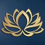 DEKADRON Metal Duvar Sanatı - Lotus Çiçeği - 3D Duvar Silueti Metal Duvar Dekoru Ev Ofis Dekorasyonu Yatak Odası Oturma Odası Dekor Heykel (Altın, 46 inç G x 30 Y / 117 x 76 cm)