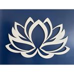 DEKADRON Metal Duvar Sanatı - Lotus Çiçeği - 3D Duvar Silueti Metal Duvar Dekoru Ev Ofis Dekorasyonu Yatak Odası Oturma Odası Dekor Heykel (Beyaz, 18" G x 12" Y/46x31cm)
