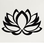 DEKADRON Metal Duvar Sanatı - Lotus Çiçeği - 3D Duvar Silueti Metal Duvar Dekoru Ev Ofis Dekorasyonu Yatak Odası Oturma Odası Dekor Heykel (Siyah, 39 inç G x 25 inç Y / 100x64 cm)