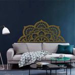 DEKADRON Metal Duvar Sanatı, Mandala Duvar Sanatı, Metal Duvar Dekoru, Metal Duvar Asmaları, Ev Oturma Odası Yatak Odası Dekorasyonu, Bohem Dekor (Altın, 39" G x 19" Y / 100x47 cm)