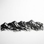 DEKADRON Metal Duvar Sanatı - Metal Dağ Sıradağları - 3D Duvar Silueti Metal Duvar Dekoru Ofis Dekorasyonu Oturma Odası Dekoru Metal Heykel (Siyah, 30" G x 8" Y /75x20 cm)