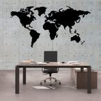 DEKADRON Metal Duvar Sanatı Metal Dünya Haritası Asya, Avrupa, Amerika ve Avustralya Kıtaları, Metal Duvar Dekoru, Metal Tabela, 4 Parça (39 inç G x 21 Y / 100 x 52 cm)