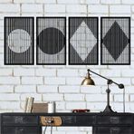 DEKADRON Metal Duvar Sanatı, Metal Geometrik Dekor, Minimalist Duvar Sanatı, Metal Duvar Dekoru, İç Dekorasyon, Duvar Askıları (22" G x 35" Y / 64x90 cm)