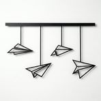 DEKADRON Metal Duvar Sanatı, Metal Kağıt Uçak Duvar Sanatı, Kağıt Uçak Metal Tabela, Modern Duvar Dekoru, Geometrik Duvar Dekorasyonu (*30" G x 18" Y / 75x45 cm)