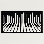 DEKADRON Metal Duvar Sanatı, Metal Piyano Duvar Sanatı, Müzik Dekoru, İç Dekorasyon, Ev Ofis Duvar Asmaları, Müziksever Hediyesi (39" G x 21" Y / 100x53 cm)