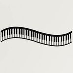 DEKADRON Metal Duvar Sanatı, Metal Piyano Duvar Sanatı, Müzik Dekoru, İç Dekorasyon, Ofis Dekoru, Yatak Odası Oturma Odası Dekoru, Duvar Askıları (24" G x 7" Y / 60x17cm)