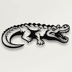 DEKADRON Metal Duvar Sanatı, Metal Timsah Sanatı, Metal Timsah, Metal Duvar Dekoru, İç Dekorasyon, Hayvan Oturma Odası Dekoru (30" G x 12.5" Y / 75x32 cm)