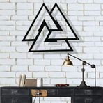 DEKADRON Metal Duvar Sanatı, Metal Valknut Dekoru, İskandinav Mitolojisi Sembolleri, (90 x 78 cm)