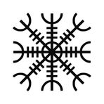 DEKADRON Metal Duvar Sanatı, Metal Viking Dekoru, İskandinav Mitolojisi Vegvisir Runler ve Semboller, Metal Duvar Dekoru, İskandinav, Ev Dekoru, İç Dekorasyon (18" G x 18" Y / 45x45 cm)