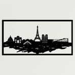 DEKADRON Metal Duvar Sanatı, Paris Skyline Şehir Silueti, Metal Duvar Dekoru, Ev Ofis Dekoru, Oturma Odası Dekorasyonu, Yeni Eve Taşınma Hediyesi (46" G x 24" Y / 118x60 cm)