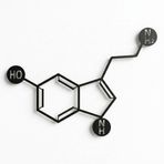 DEKADRON Metal Duvar Sanatı - Serotonin - 3D Duvar Silueti Metal Duvar Dekoru Ev Ofis Dekorasyonu Yatak Odası Oturma Odası Dekorasyonu (30" G x 17" Y/76x43cm)