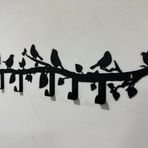 DEKADRON Metal Kuşlar Temalı Duvara Monte Portmanto 6-8-10 Katlanır Kancalı, Banyo Giriş Yolu Oturma Odası Yatak Odası için Duvara Montaj Askısı, Metal Elbise Kancaları, (100x21cm (39"x18") 10 Kanca)