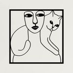 DEKADRON My Cat, Metal Duvar Sanatı, Kedi Sanatı, Metal Duvar Dekoru Ev Ofis Dekorasyonu Oturma Odası Dekoru, Duvar Askıları (24''G x 24''Y / 60x60cm)