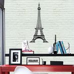 DEKADRON Paris Eyfel Kulesi Metal Duvar Sanatı Dekoru - 3D Duvar Silueti Metal Duvar Dekoru Ev Ofis Dekorasyonu Yatak Odası Oturma Odası Dekor Heykel (19" G x 40" Y/48x101cm)