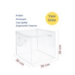 Dekals PVC Küp Çanta Kulplu Şeffaf Dolap İçi Organizer Düzenleyici 30x30x30-1 Adet