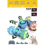 dekan toys Şarjlı El Sensörlü Akrobat Araba - Bilekten Kontrollü Uzaktan Kumandalı Araba, Kumandalı Işıklı 4x4