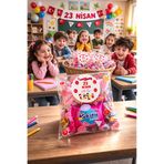 DEKAPAK Set (Paket+Etiket) 23 Nisan Hediye Paketi Seti, 20 Adet OPP Poşet+23 Nisan Sticker