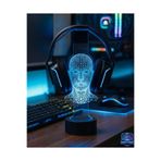 dekarasyon Masa Üstü RGB Led Işıklı çizgili İnsan Kafası Desenli Gamer Oyuncu Kulaklık Standı